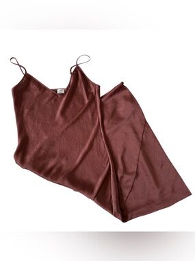 Wilfred silky slip midi dress small